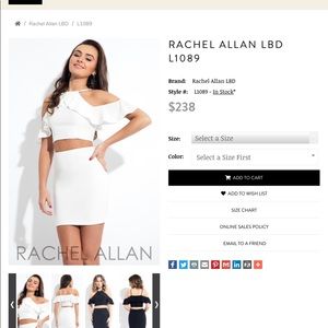Rachel Allan white 2pc size 6